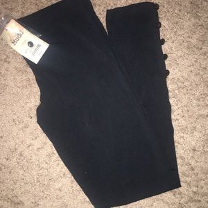 Black tights with buttons